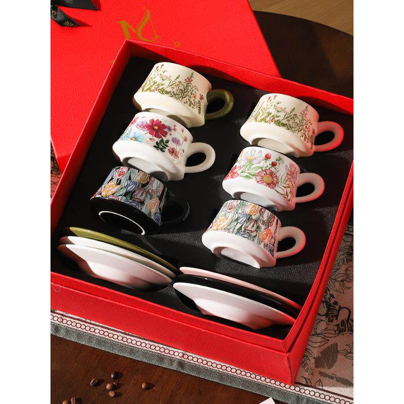 覆古风咖啡杯朋友新婚结婚暖居礼物高级感实用订婚咖啡杯礼盒套装