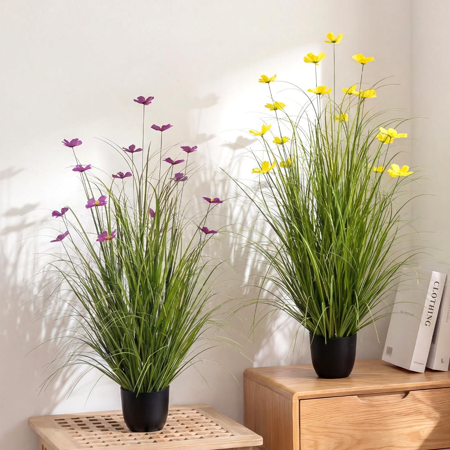 逼真落地盆栽仿生绿植芦苇假花草室内客厅高级感仿真绿植装饰摆件