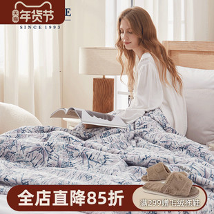 berkshire伯克希尔蝶语云绒毯牛奶绒毛毯印花复合保暖居家盖毯