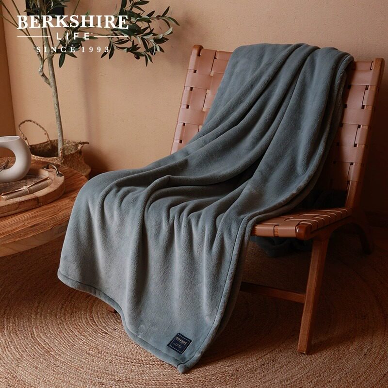 berkshire伯克希尔 牛奶绒毛毯四季床上用素色毯子绒毯卧室盖毯