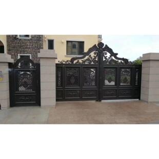 铝艺大门庭院别墅对开门豪华电动欧式铝合金农村围墙院墙大门围栏