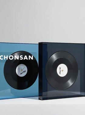 覆古彷真黑胶唱片压克力挂饰创意摆件样板间书房桌面软装饰品