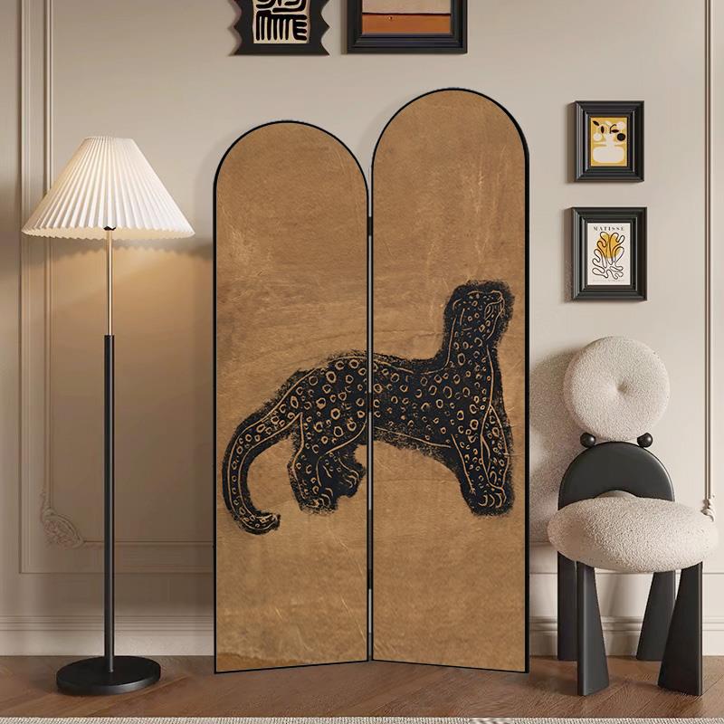 法式复古屏风隔断客厅小户型遮挡墙中古风移动折叠轻奢高级感折屏