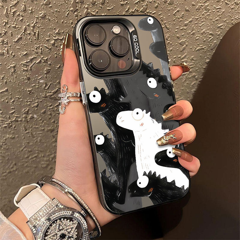 适用于红米系列男彩银壳可爱恐龙