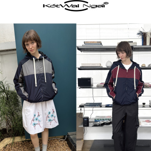 KotWai 26秋冬系列尼龙面料撞色设计连帽拉链外套 Ngai