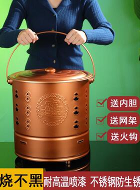 烧纸桶家用聚宝盆专用烧经铁桶焚烧炉宝桶烧纸管金烧金桶不锈钢