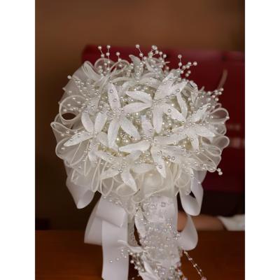 新娘diy珍珠手捧花材料包成品婚纱拍摄结婚送新人闺蜜好朋友礼物