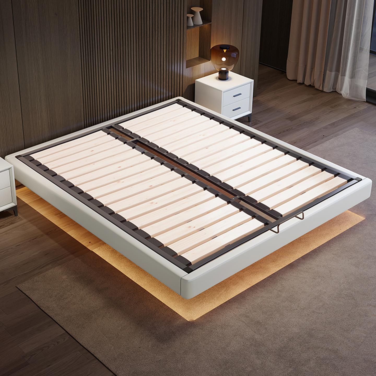 静音钢木钢架排骨架全实木无床头悬浮床可定制床架主卧双人2x2.2m