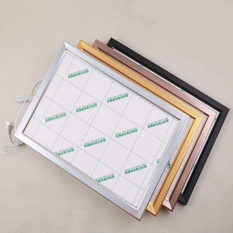 室内LED超薄灯箱 单面铝合金边框四边开启式发光广告牌挂墙式定做