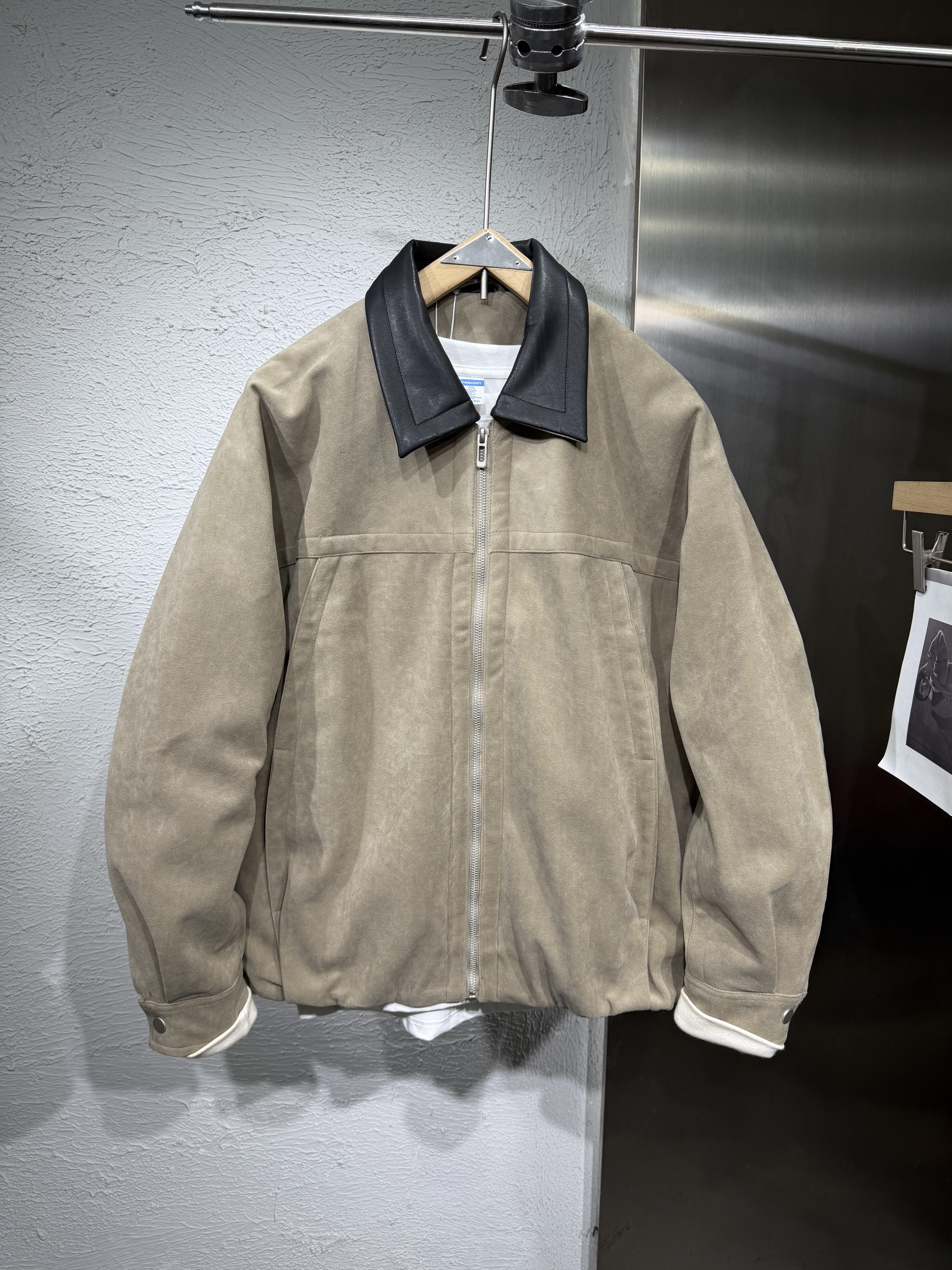 90%白鸭绒羽绒服冬季皮领麂皮面料保暖外套男士老钱风复古宽松男