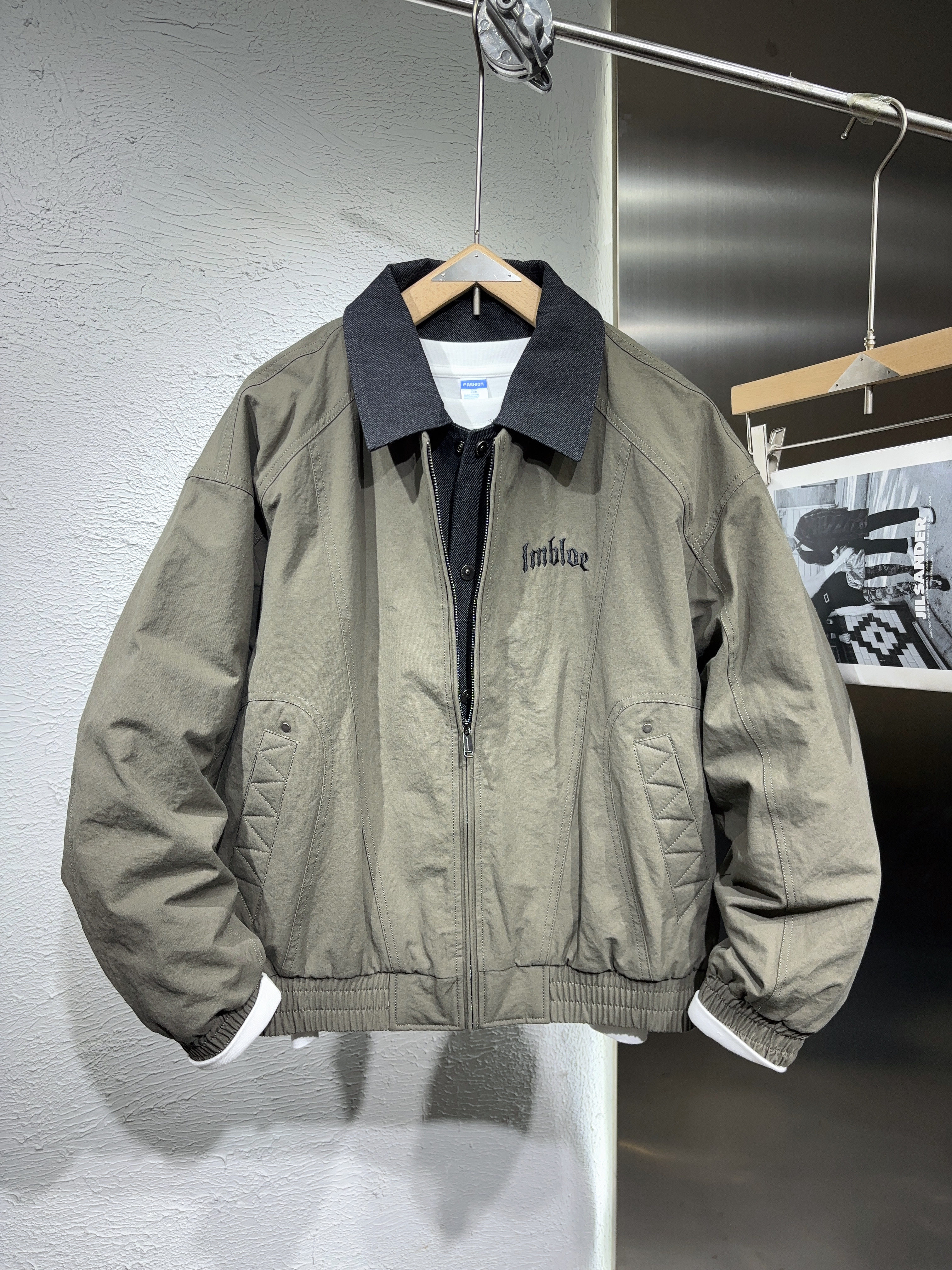 2025新款冬季加厚潮牌国标90白鸭绒羽绒服男假两件翻领宽松外套潮