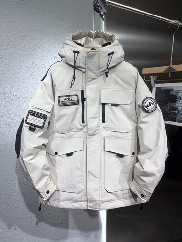 2025新款冬季中长款羽绒服50白鸭绒加厚男女款工装外套多口袋上衣