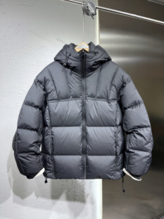 2025冬季新款50灰鸭绒羽绒服男连帽加厚保暖外套泡芙面包服纯色男