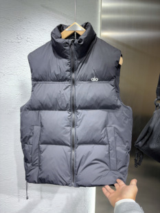 2025新款 潮牌宽松休闲百搭坎肩外套男 刺绣立领羽绒棉马甲男秋季