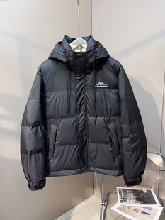 冬季新款男士羽绒服免洗拼色连帽刺绣外套时尚保暖加厚上衣百搭款