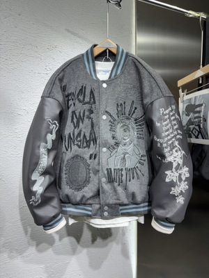 2025新款冬季美式拼接加厚加棉棒球服街头重工刺绣情侣痞帅棉衣潮