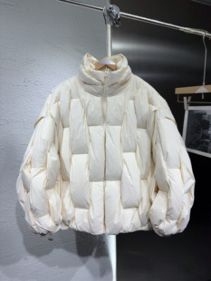 编织立领加厚痞帅保暖羽绒服外套情侣款 个性 纯色 新款 90白鸭绒冬季