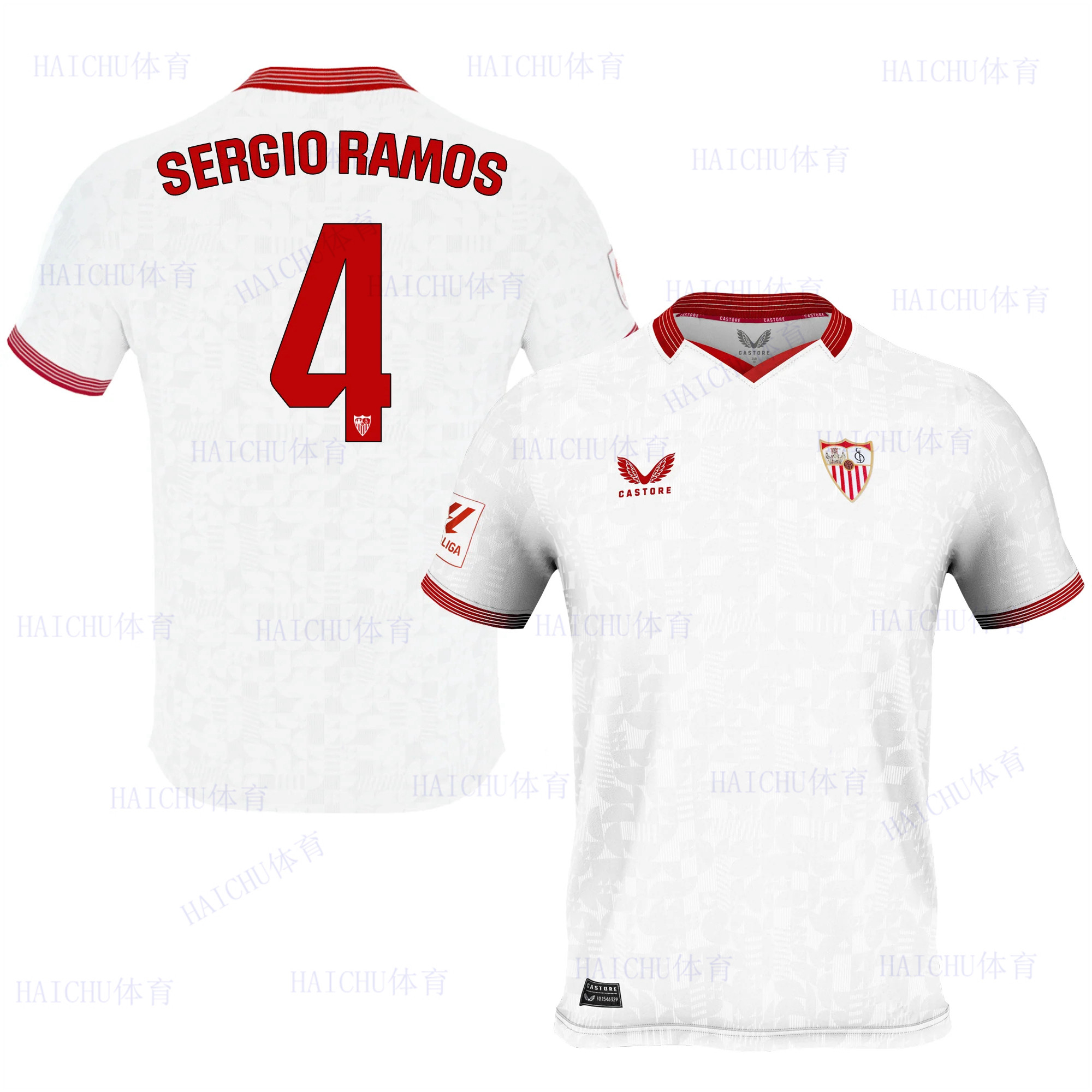 23-24塞维利亚主场球衣 西維爾4号拉莫斯10号拉基蒂奇足球服