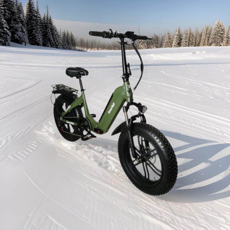胖哒雪地电助力自行车宽胎雪地电动车沙滩电动自行车折叠雪地车架