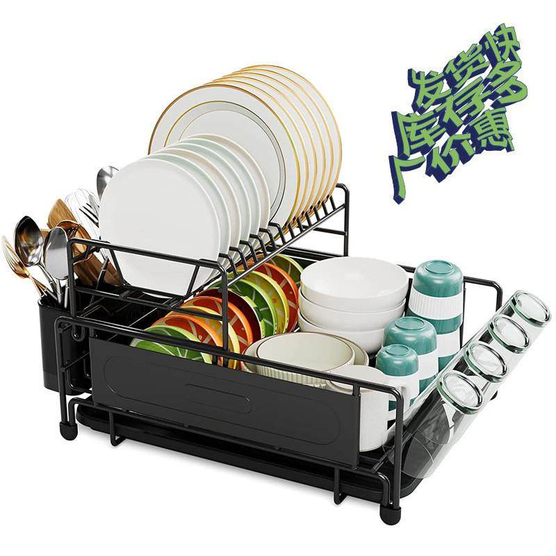 厨房黑色双层碗筷沥水架橱柜内置碗筷架碗筷子收纳架带刀叉盒,厨房/烹饪用具,碗架,淘宝优惠券,粉丝福利购,淘宝优惠卷