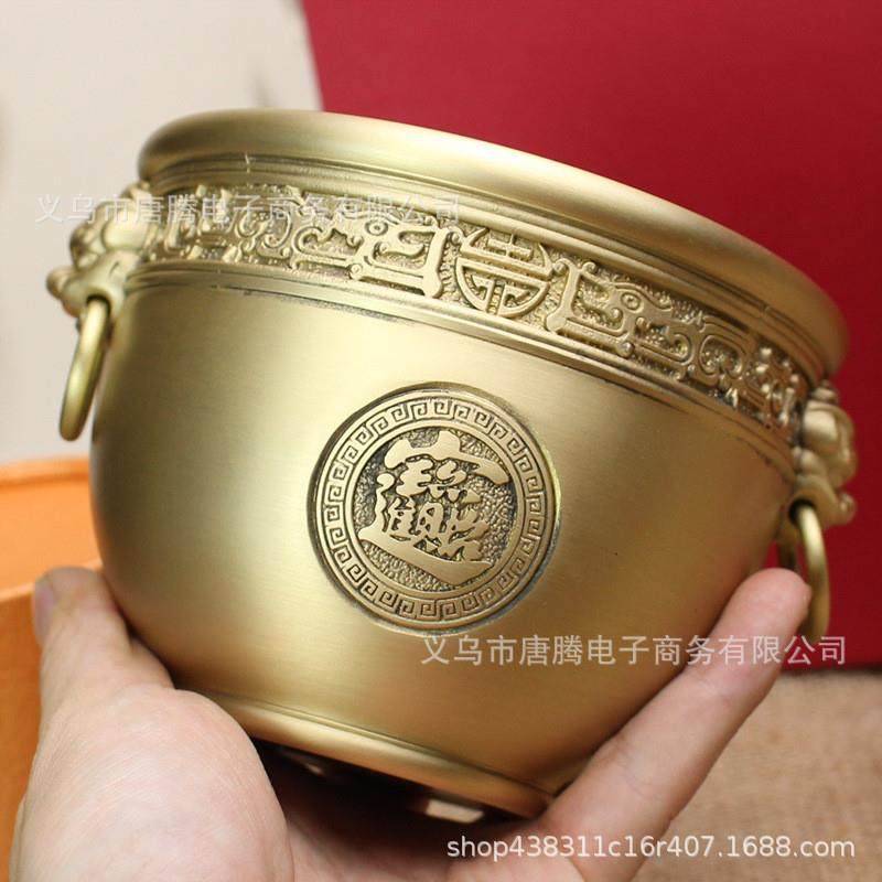 黄铜故宫缸办公室桌面摆件招米进米聚宝盆香炉铜器工艺品铜缸,家居饰品,国学摆件,淘宝优惠券,粉丝福利购,淘宝优惠卷