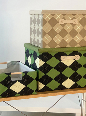 布艺带盖可折叠储物箱学生宿舍衣服衣柜收纳箱家用车载桌面收纳盒