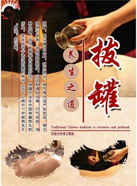 拔罐穴位图海报贴纸贴画中医理疗养生馆美容院海报贴画养生海报
