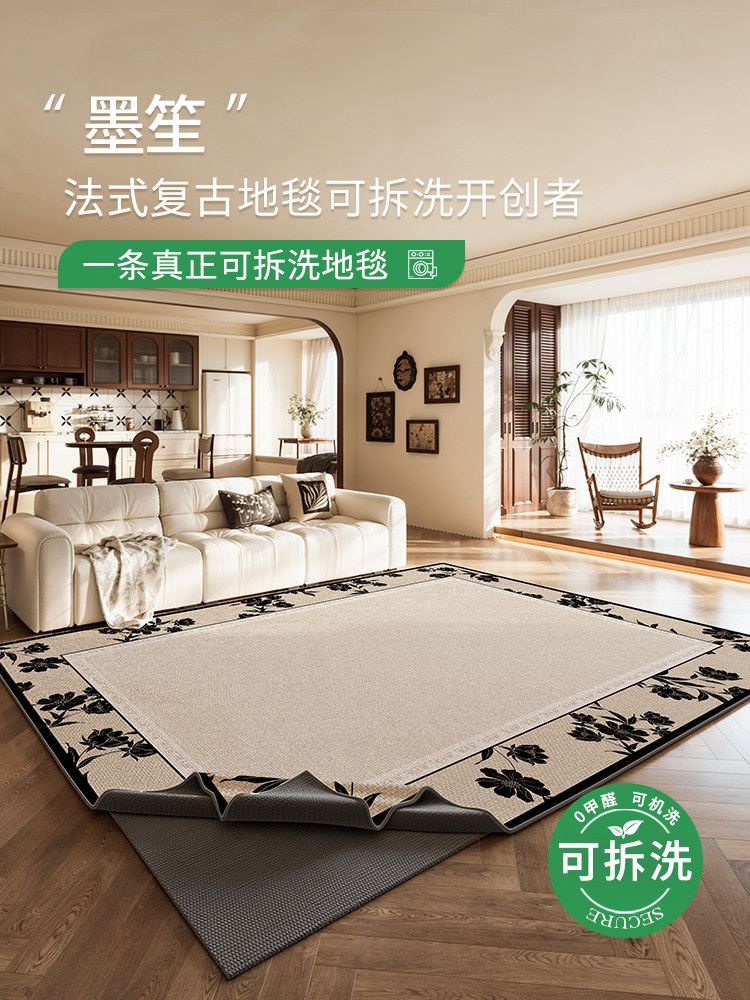可拆洗地毯客厅法式覆古2025新款卧室沙发免洗可擦可机洗地毯加厚