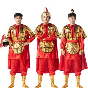 满江红儿童古代士兵服花木兰演出服将军表演服古装铠甲运动会服装