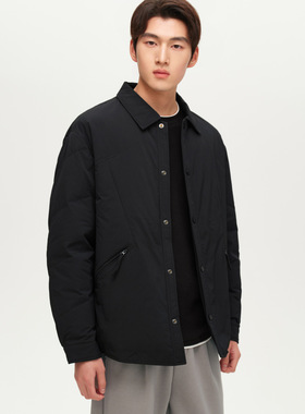 90白鸭绒翻领夹克型羽绒服男2025冬季新款微宽松加厚保暖休闲外套