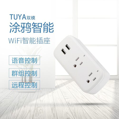 wifi插座智能插座美规双USB插排支持语音控制APP遥控定时开关