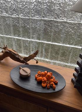 Wabi-Sabi风格木制托盘实木茶托盘高端香薰蜡烛托盘B&B装饰高价值