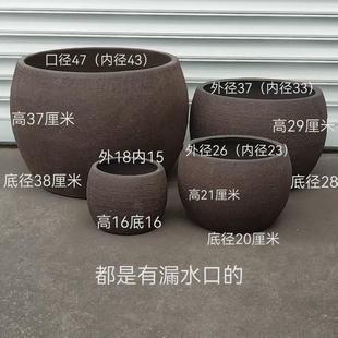 宜兴手工紫砂粗陶花盆户外庭院素烧陶瓷陶罐阳台摆件