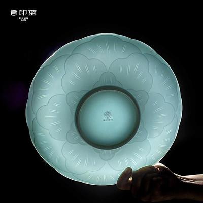 景德镇陶瓷盘中式碗盘套组家用盘子子鱼盘釉下彩餐具碗碟套装送礼