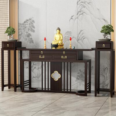 新中式供桌乌金木实木供台入户靠墙佛龛神台香案贡桌家用佛台条案