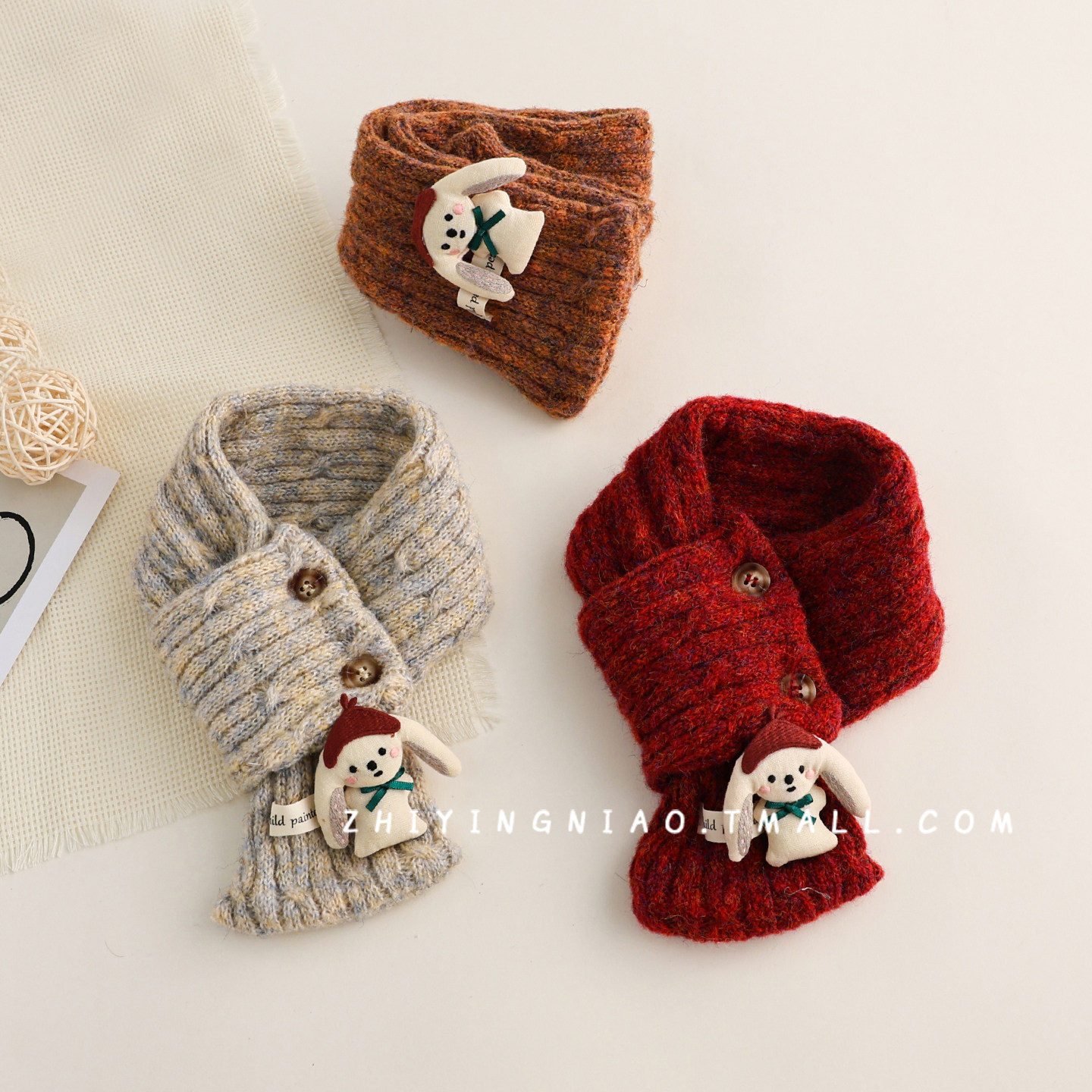 儿童围巾秋冬季针织交叉围脖韩系百搭加厚保暖女宝宝2025新款脖套,童装/婴儿装/亲子装,围巾,淘宝优惠券,粉丝福利购,淘宝优惠卷