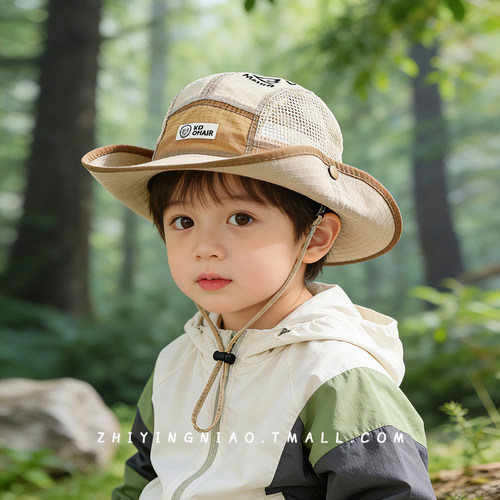 夏季男女童薄款防晒渔夫帽