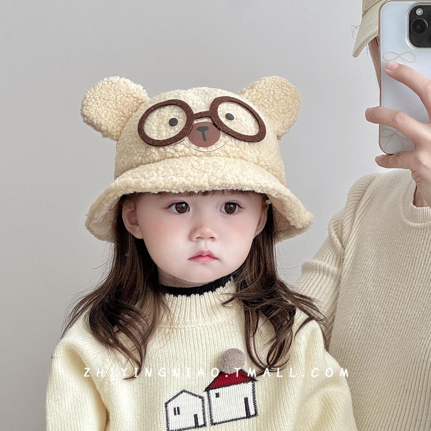 婴儿渔夫帽可爱超萌加厚宝宝盆帽