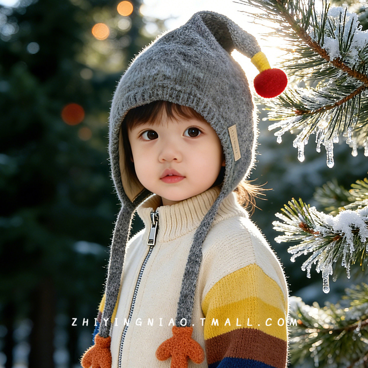 儿童帽子冬季韩版护耳帽针织精灵帽加厚保暖男童女宝宝外出毛线帽,童装/婴儿装/亲子装,帽子,淘宝优惠券,粉丝福利购,淘宝优惠卷