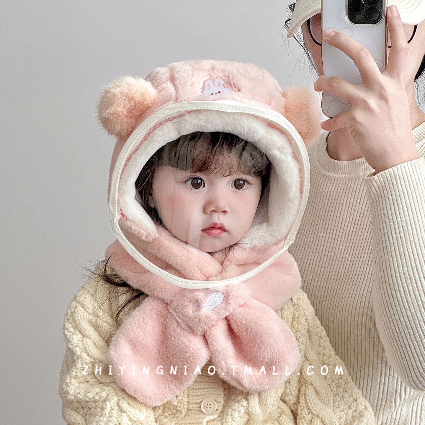 婴儿帽子秋冬季毛绒帽面罩防风冬天围巾一体帽加厚保暖宝宝护耳帽,童装/婴儿装/亲子装,帽子,淘宝优惠券,粉丝福利购,淘宝优惠卷
