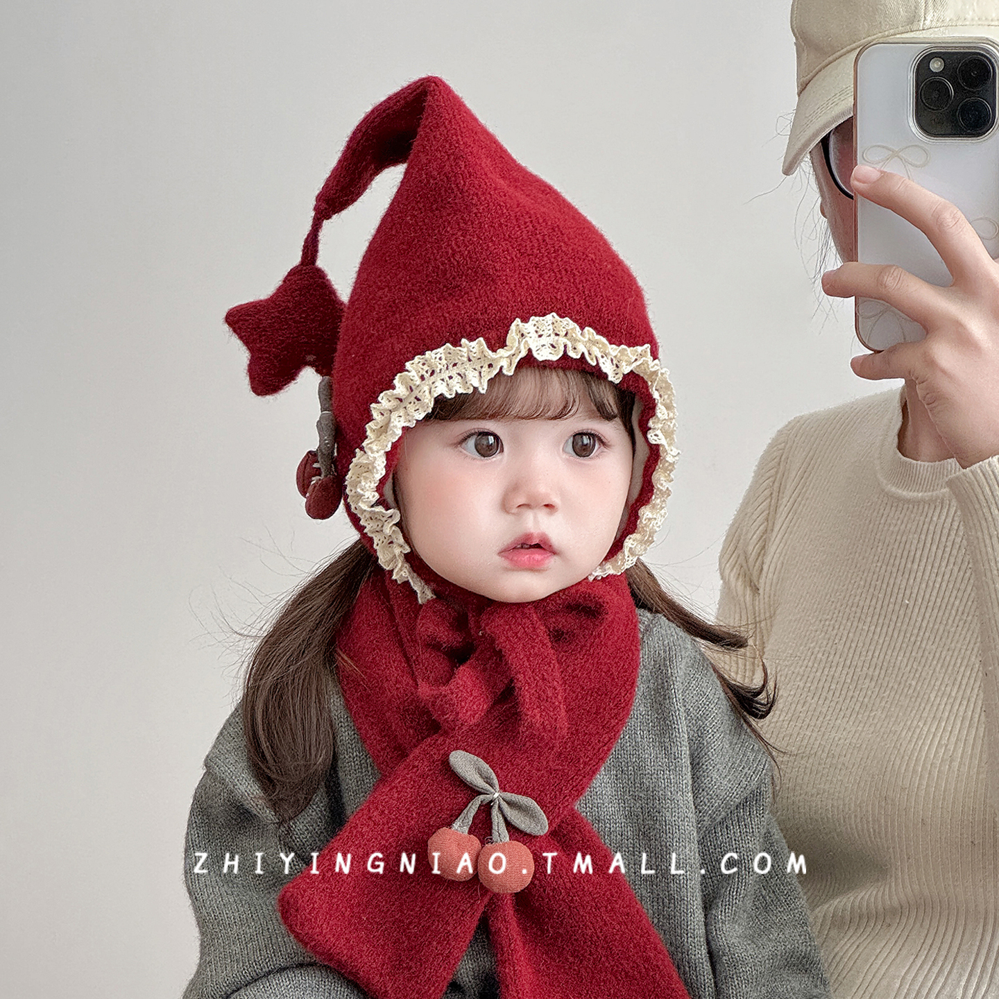宝宝帽子秋冬季围巾套帽可爱超萌婴幼儿韩版百搭女童防风毛线帽子