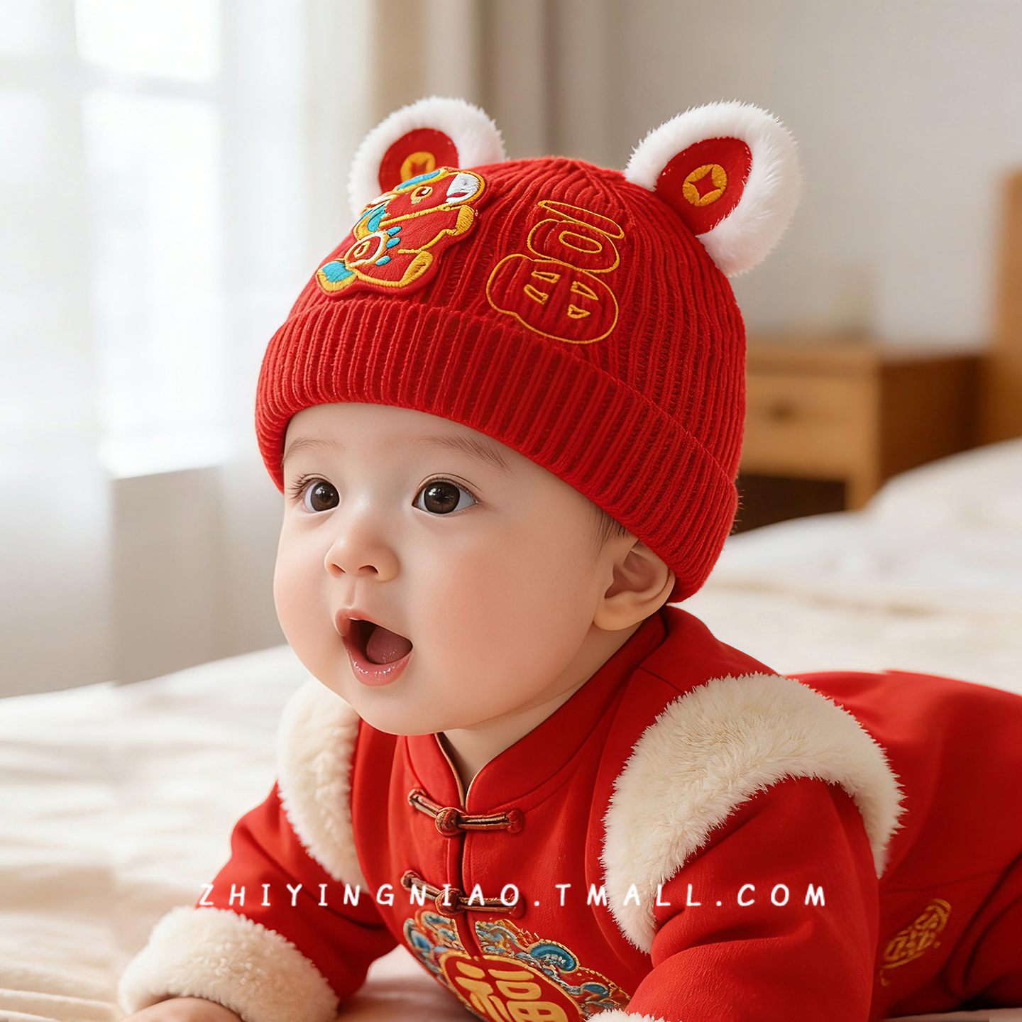 婴儿针织帽加厚保暖冬季毛线帽