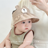婴儿帽子夏季 大檐防紫外线太阳帽宝宝出游遮阳帽 防晒帽小月龄薄款