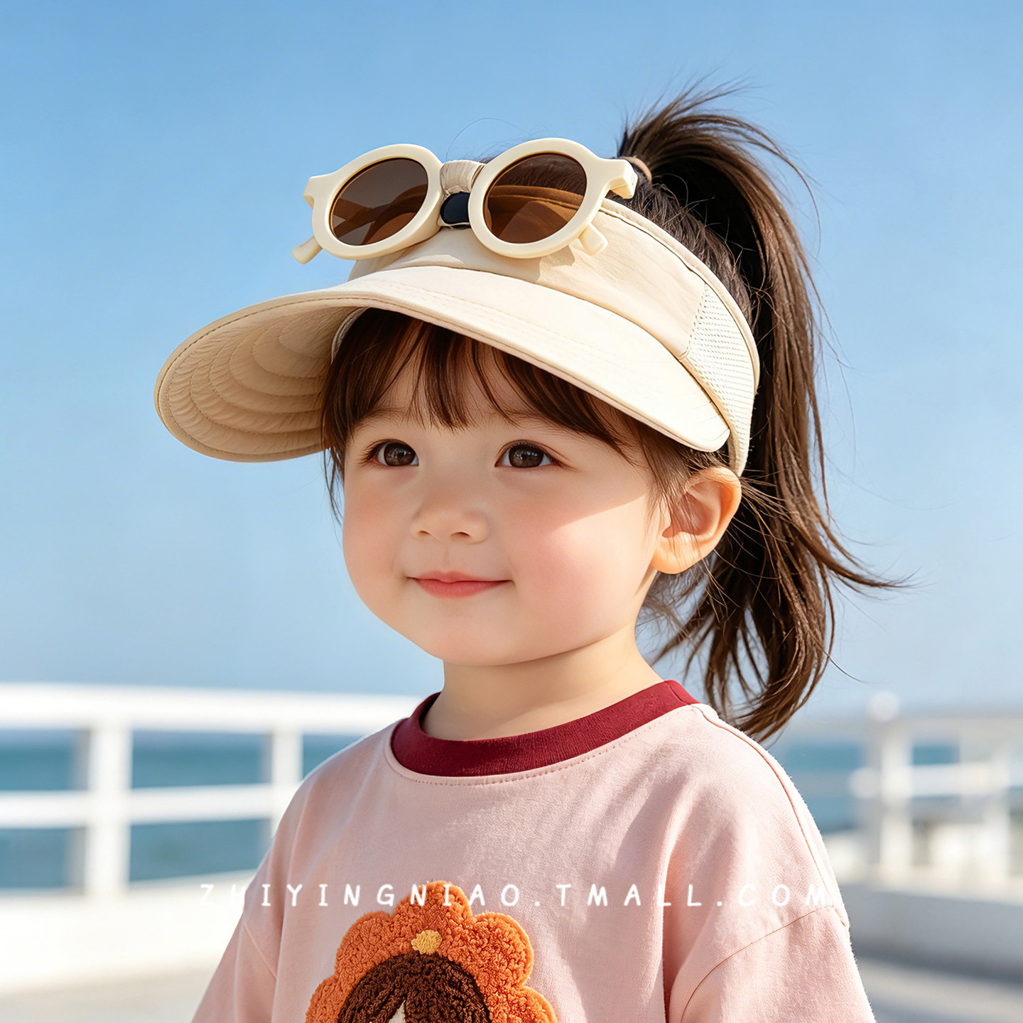 儿童帽子夏季女童空顶帽遮阳帽宝宝夏款防晒帽外出可爱薄款太阳帽