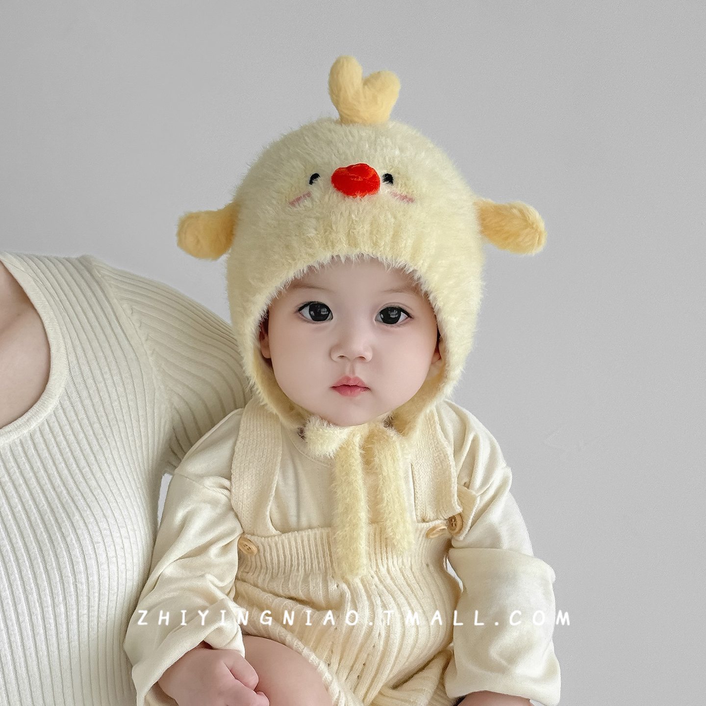 婴儿毛绒帽可爱超萌男宝宝护耳帽