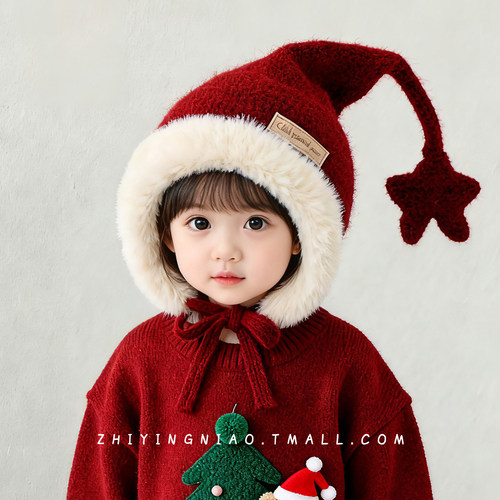织婴鸟旗舰店儿童圣诞帽子秋冬季