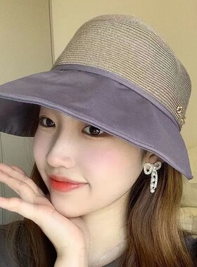 韩版遮阳帽防晒透气大帽檐女生帽子女士休闲百搭时尚帽显脸小草帽