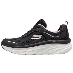 Skechers斯凯奇女鞋跑步鞋官方旗舰店夏季网面透气黑色休闲运动鞋