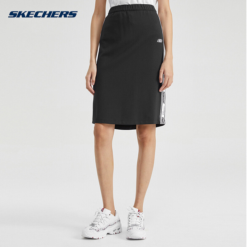skechers斯凯奇女裙半身裙官方旗舰夏季透气女子中裙休闲运动裙子