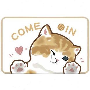 可爱卡通猫咪卫生间吸水速干硅藻泥地垫家用浴室门口洗澡防滑门垫